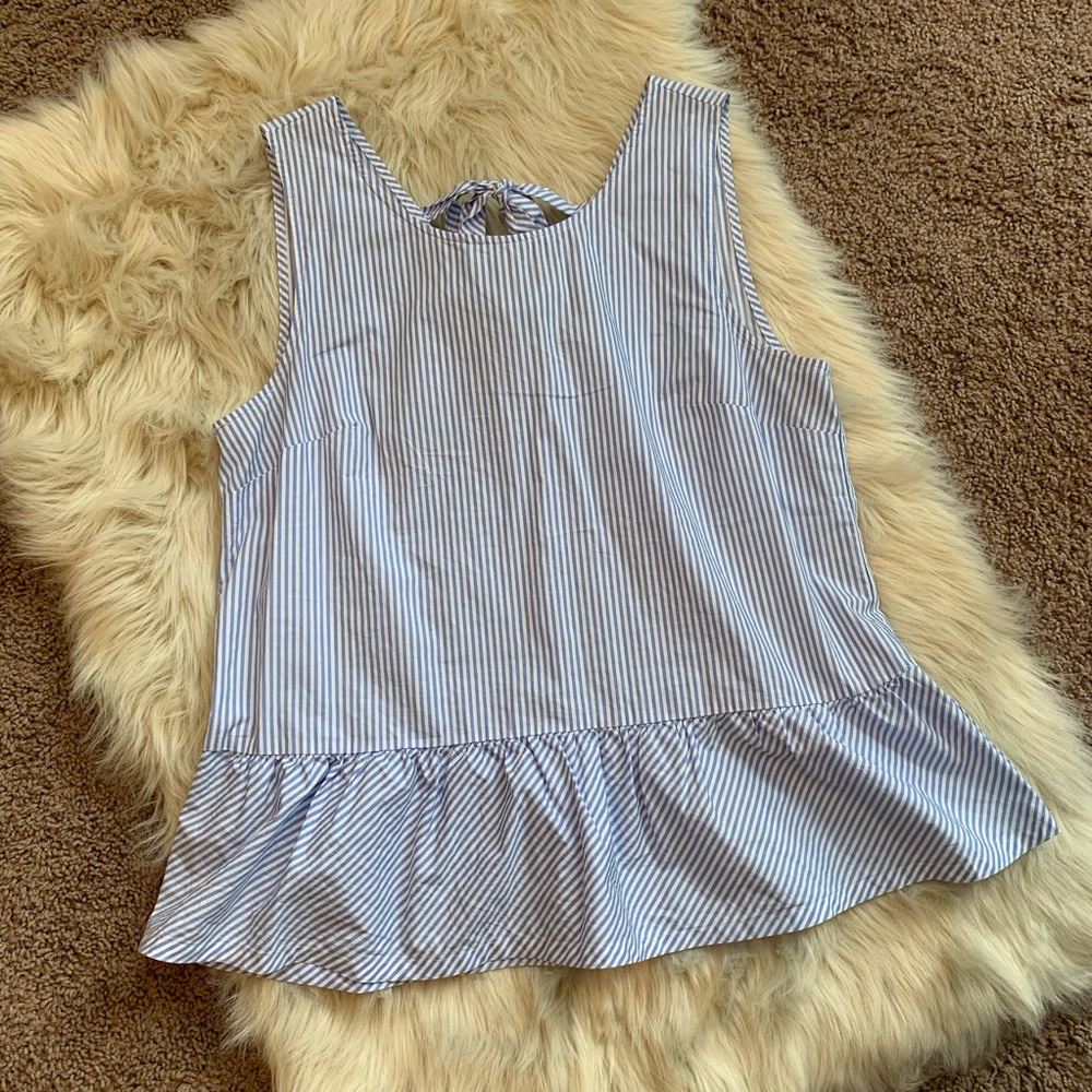 J Crew Peplum Top with Bow Tie Details